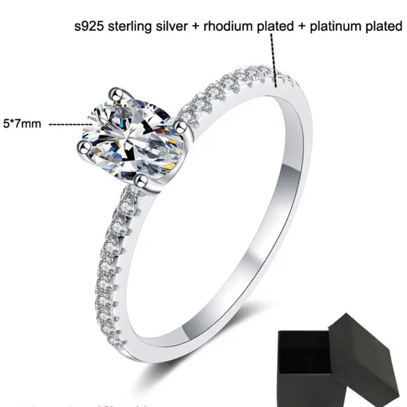 Certified 1ct. t.w. Moissanite Oval Cut Pave Engagement Wedding Ring NEW - Picture 4 of 9